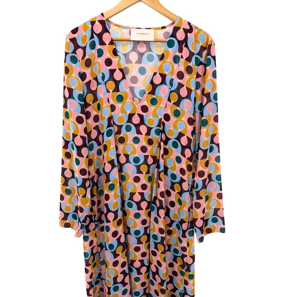 La DoubleJ V Trapezio Dress Gumball Retro Print Maxi XL Edition 25 Italy Mod‎ - Picture 4 of 12